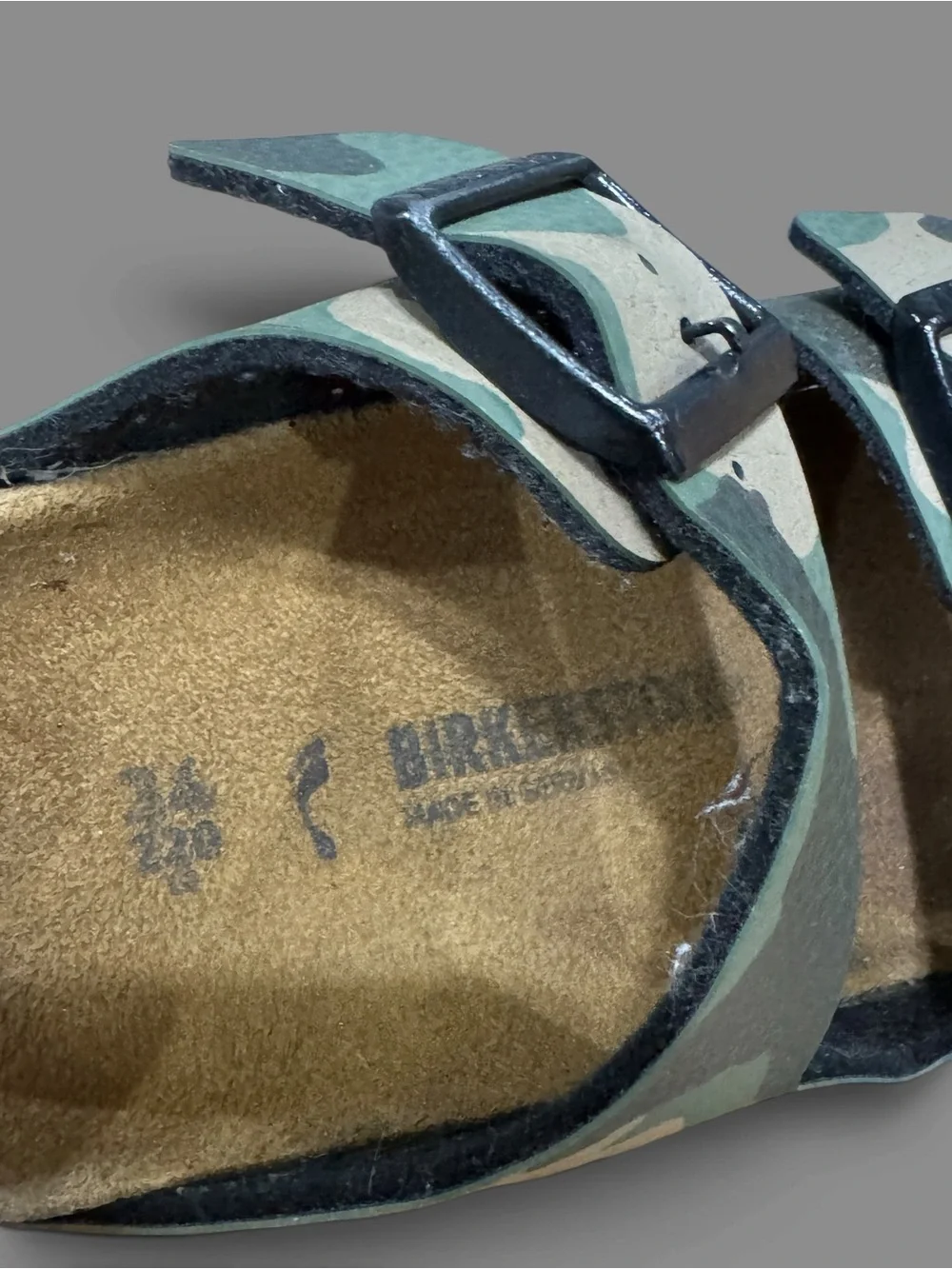 Birkenstock Kids Camo Double-Strap Sandals - Green & Tan